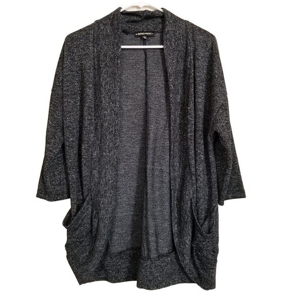 Inspired Hearts Womens Open Cardigan Heathered Gray Xlarge Pockets - Picture 1 of 2